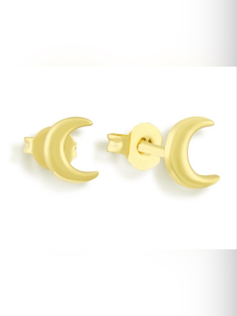 Evry Jewels Crescent Moon Stud Earrings
